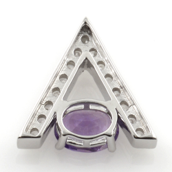 Anhänger und Ohrringe aus Sterlingsilberamethyst und weißem Zirkon
