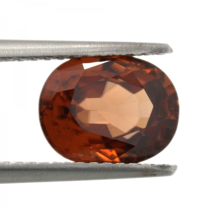 3.36ct Zircone Arancione taglio ovale 9.1x7.2mm