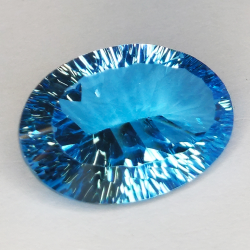 19.76 ct Blue Topaz Cut Oval Millenium 21 x 14.7 mm