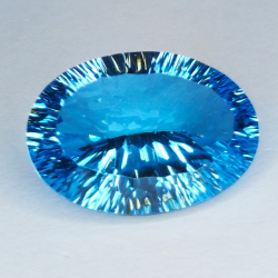 19,76 ct topaze bleue taille ovale millénaire 21 x 14,7 mm