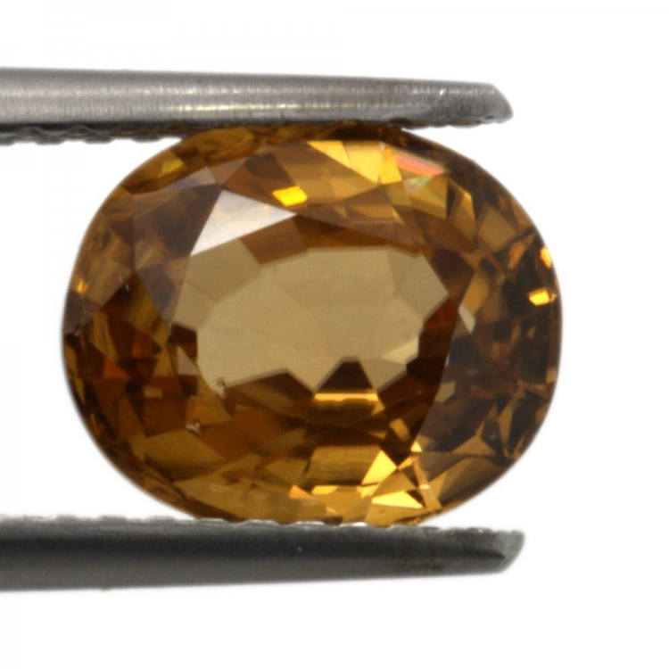 3.14ct Zircón Naranja talla oval 8.7x7.3mm