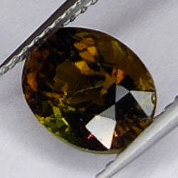 2.15ct Tourmaline Bicolor Green Orange oval cut 8x6mm