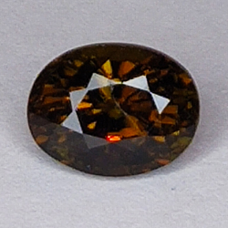 2.15ct Tourmaline Bicolor Green Orange oval cut 8x6mm