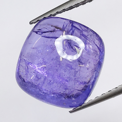 5.46ct Tanzanite cabochon quadrato 10x10mm