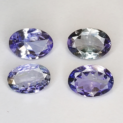 2.14ct Tanzanite taglio ovale 6x5mm 4pcs