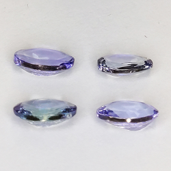 2,14ct Tanzanite coupe ovale 6x5mm 4pcs