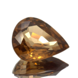 3.13ct Orange Zircon pear cut 10.0x7.9mm