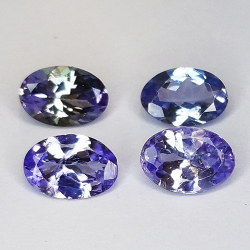 2.27ct Tanzanite taglio ovale 6x5mm 4pcs