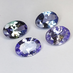 2.27ct Tanzanite taglio ovale 6x5mm 4pcs