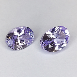 1,74ct Paire Tanzanite coupe ovale 7x5mm