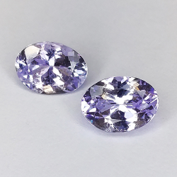 1.74ct Coppia Tanzanite  taglia ovale 7x5mm