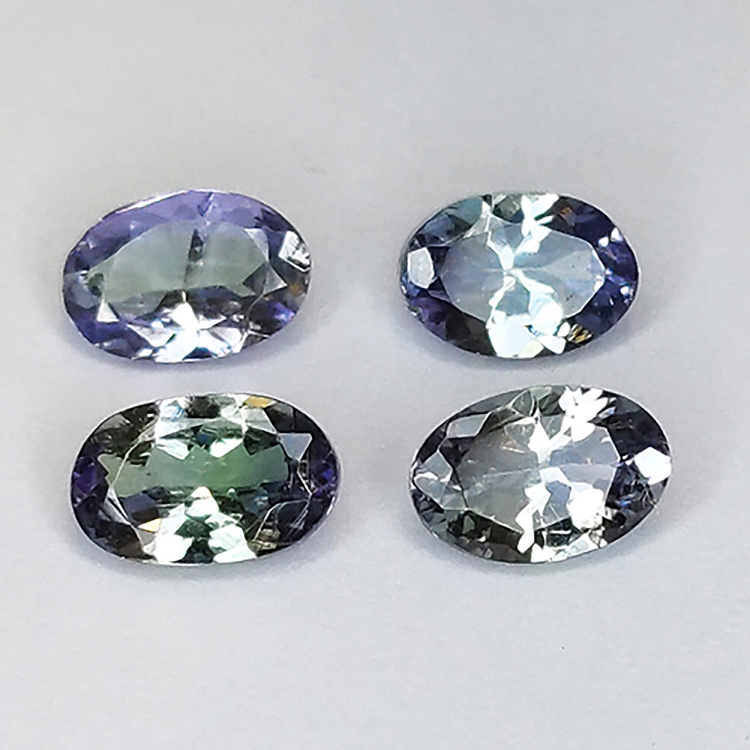 2,1ct Tanzanite coupe ovale 6x4mm 4pcs