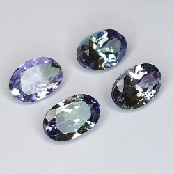 2,1ct Tansanit ovaler schliff 6x4mm 4Stk