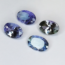 1.84ct Tanzanite taglio ovale 6x4mm 4pz