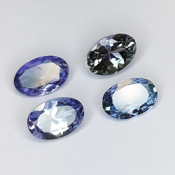 1.84ct Tanzanite taglio ovale 6x4mm 4pz