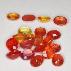 9,87ct Songea Saphir Orange coupe ovale 5x4mm 20pcs