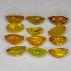 12,52ct Saphir Jaune coupe ovale 7x5mm 12pcs