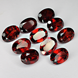 9.25ct Granate Rojo talla oval 7x5mm 10pz