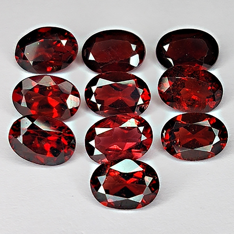 9.25ct Red Garnet oval cut 7x5mm 10pc