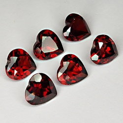 6.01ct Granate Rojo talla corazón 6x6mm 6pz