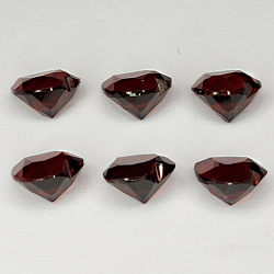 6.36ct Granato Rosso taglio cuore 6x6mm 6pz