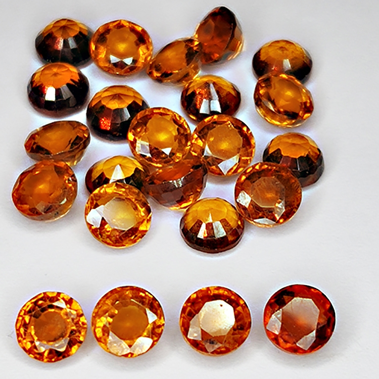 16.11ct Granato Hessonite taglio rotondo 5x3mm 23pcs