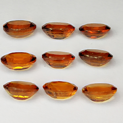 8.85ct Hessonite Granato taglio ovale 7x5mm 9pcs