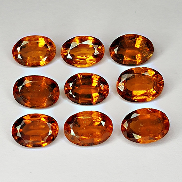 8.85ct Hessonite Garnet oval cut 7x5mm 9pc