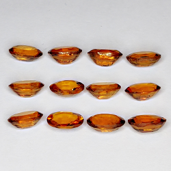 6,50ct Grenat Hessonite coupe ovale 6x4mm 12pcs