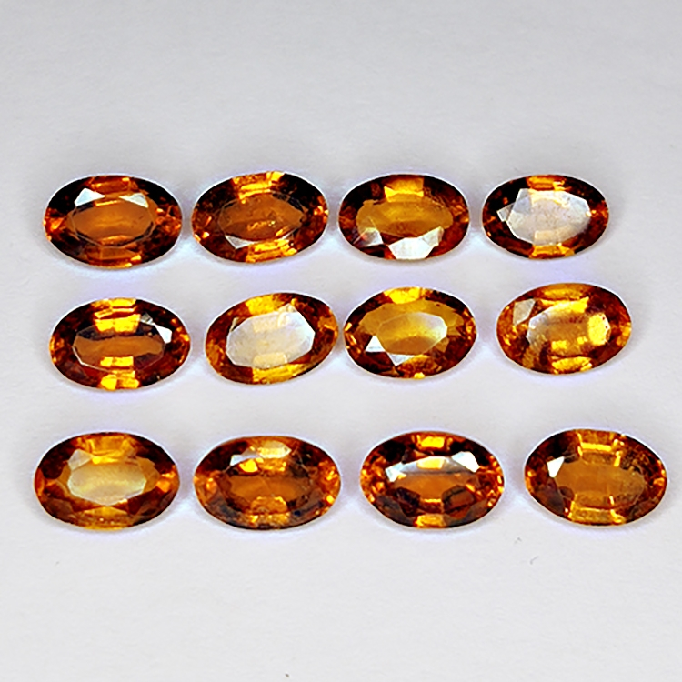 6.50ct Granato Hessonite taglio ovale 6x4mm 12pz