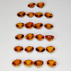 7.19ct Hessonite Grenat coupe ronde 4x3mm 22pc