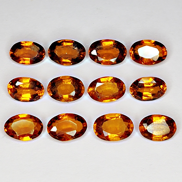 6,36ct Hessonit-Granat oval schliff 6x4mm 12Stk