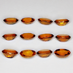 6.73ct Grenat Hessonite coupe ovale 6x4mm 12pc