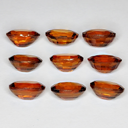 9.69ct Hessonite Grenat coupe ovale 7x5mm 9pcs