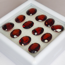 18.22ct Grenat Rouge coupe ovale 8x6mm 12pcs