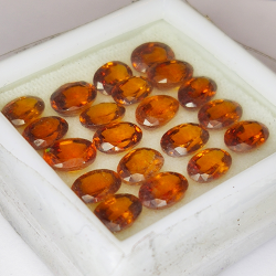 20,80ct Grenat Hessonite coupe ovale 7x5mm 20pcs