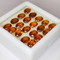 19.06ct Grenat Hessonite coupe ovale 7x5mm 20pcs