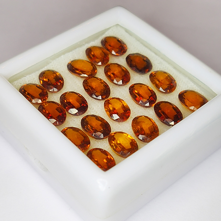 19.06ct Hessonite Granato taglio ovale 7x5mm 20pz