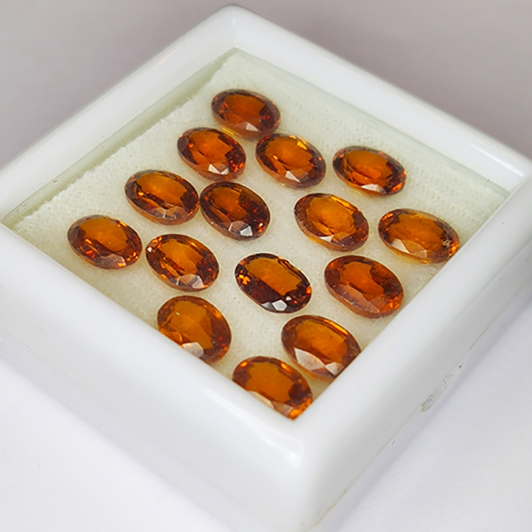 17.12ct Grenat Hessonite coupe ovale 7x5mm 15pcs