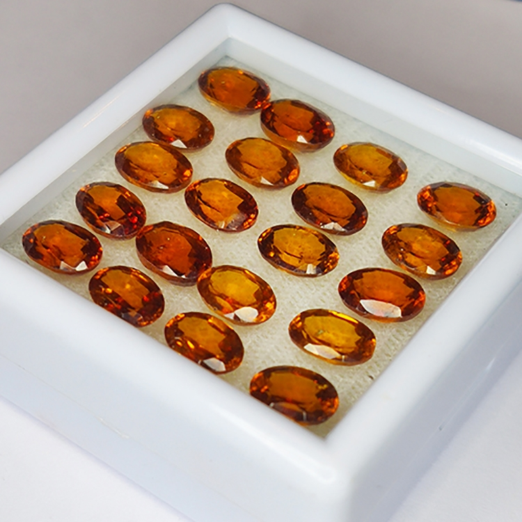 19,91ct Grenat Hessonite coupe ovale 7x5mm 20pcs