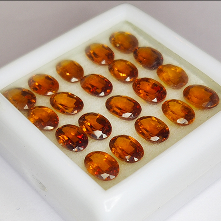 19,55ct Grenat Hessonite coupe ovale 7x5mm 20pcs