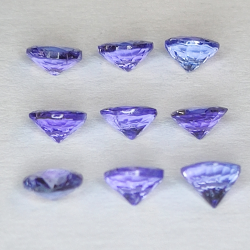 Coupe ronde tanzanite 3.70-4.30 mm