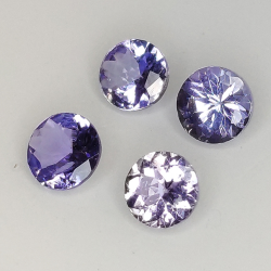 Coupe ronde tanzanite 3.70-4.30 mm