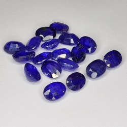 20.18ct Saphir Bleu coupe ovale 6x5mm 18pcs