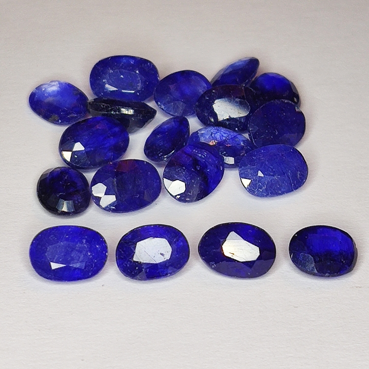 20.90ct Zaffiro Blu taglio ovale 7x5mm 19pz