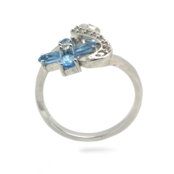 Natural Blue Zircon & 925 Sterling Silver Ring