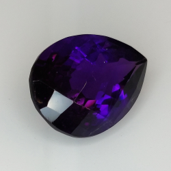 Pear cut amethyst with checkerboard 18.00x13.00mm 1pz