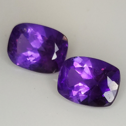 Cushion cut amethyst 8.00x6.00mm 4pcs