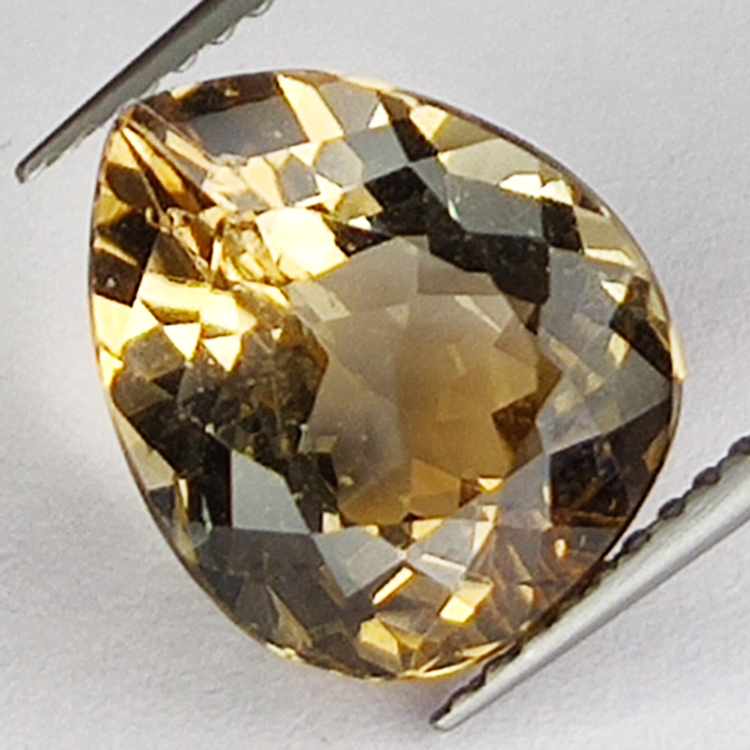 5,97ct Topaze Champagne poire coupe 11X10mm