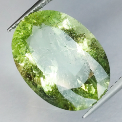 7.62ct Aguamarina Verde Talla Oval 15.80 x 11.46 x 7.15 mm